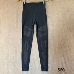 Alo Yoga Leggings Womens XS (2-4)‎ Gray High Waisted Moto Gym Running Athleisure